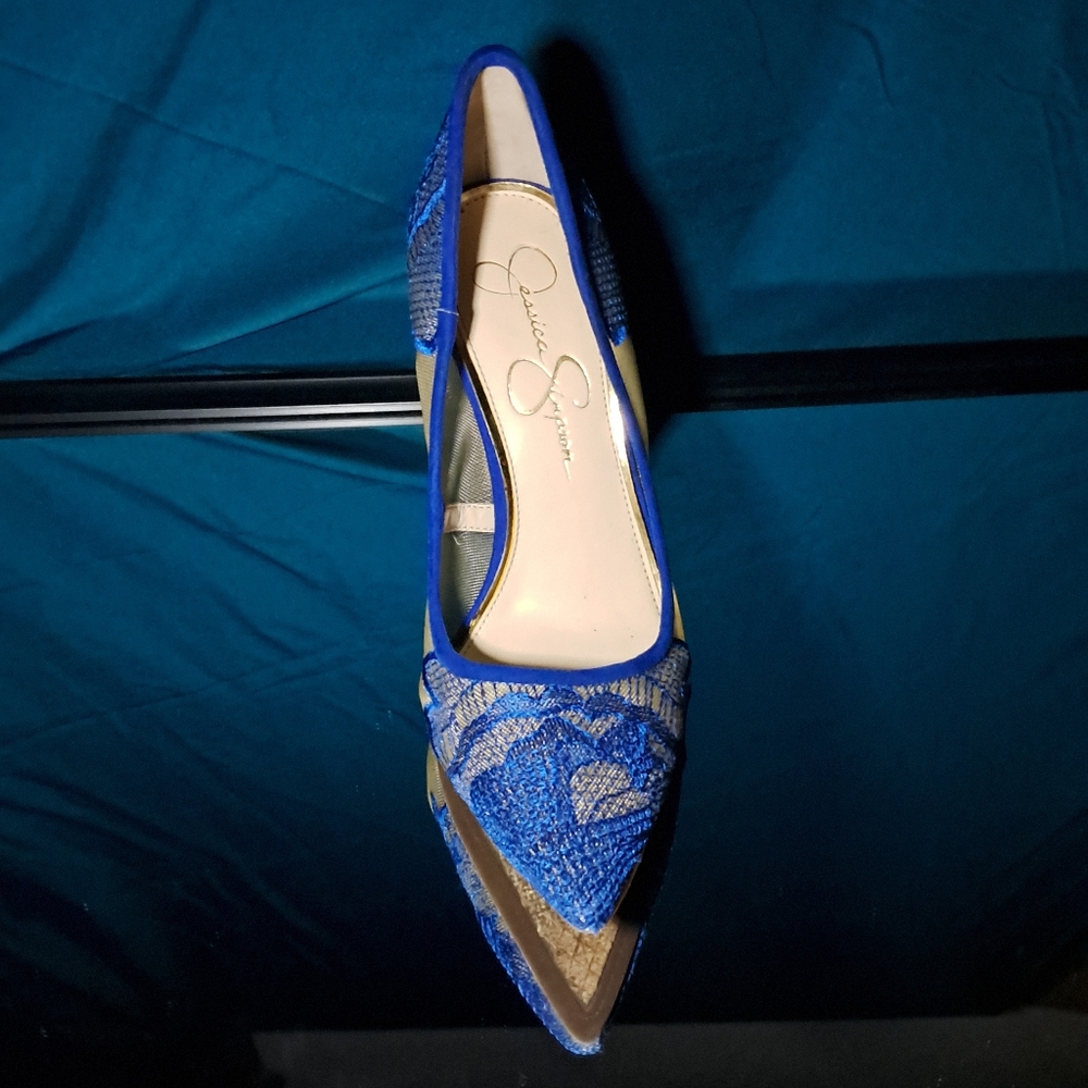 Jessica Simpson Blue Lace heels Size 7